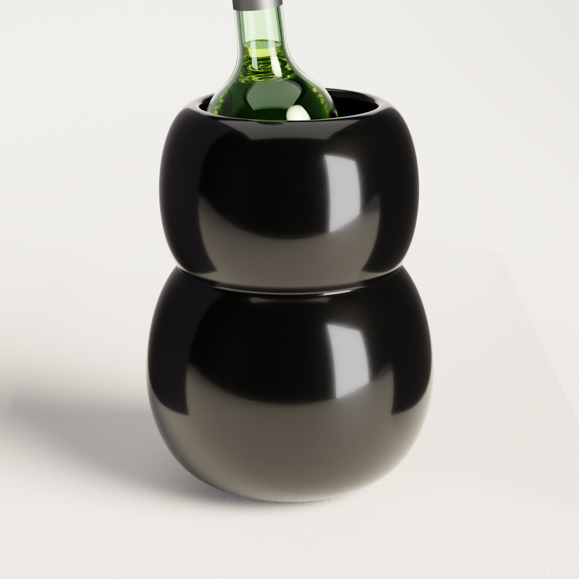 ワインクーラー ステンレス/ピアノブラック