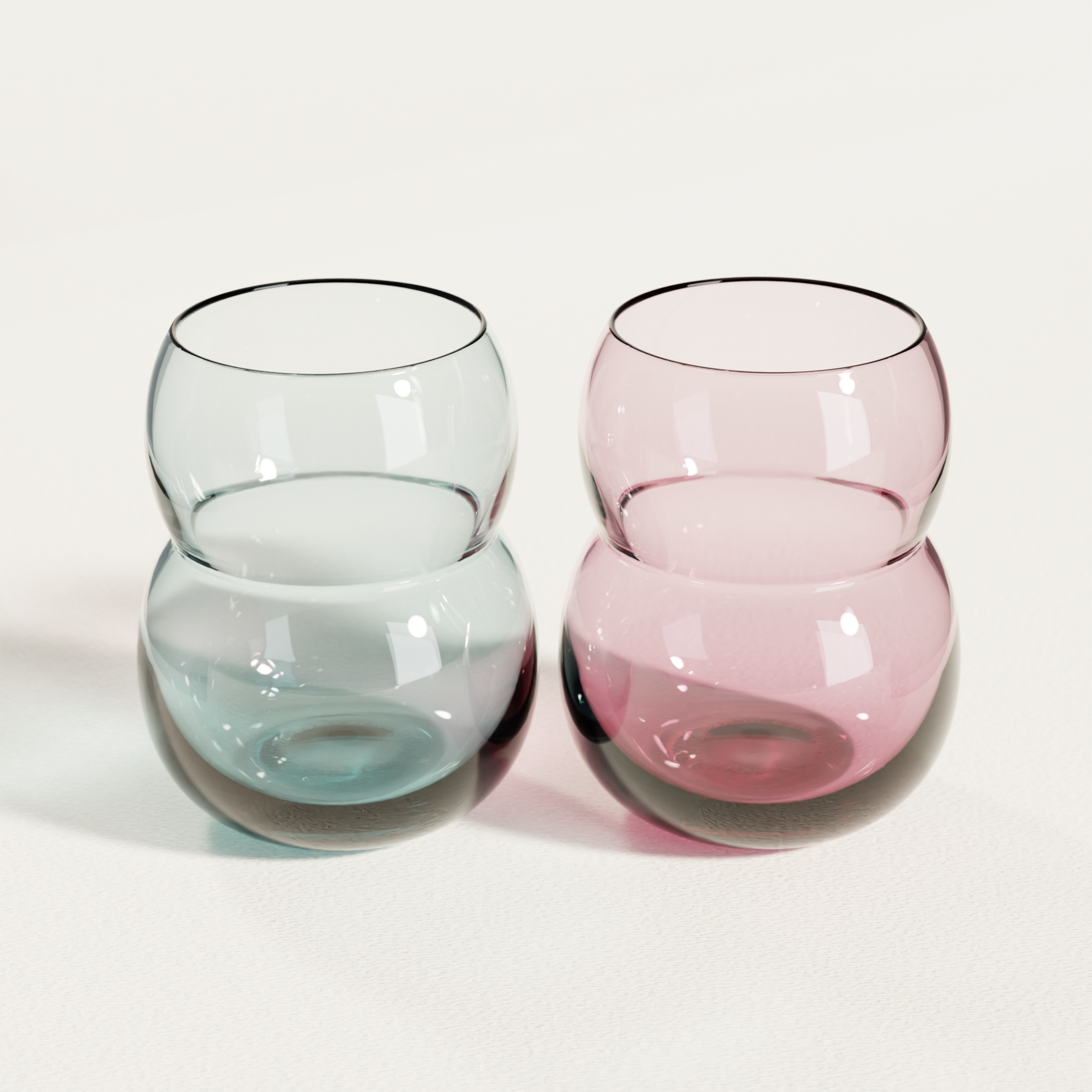 タンブラーM ペアギフトセットガラス / インディゴ ワインレッド（箱付き）